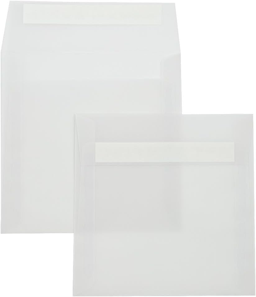LUXPaper Square Invitation Envelopes | Peel & Press | 6 1/2" x 6 1/2" | Clear Translucent | 30lb. Text | 50 Qty