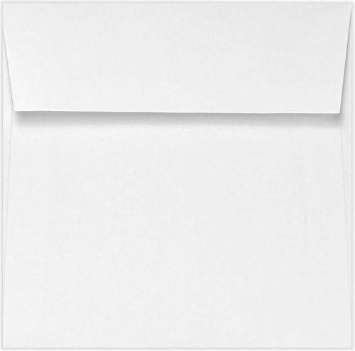 LUXPaper Square Invitation Envelopes | Peel & Press | 7" x 7" | White | 70lb. Text | 50 Qty
