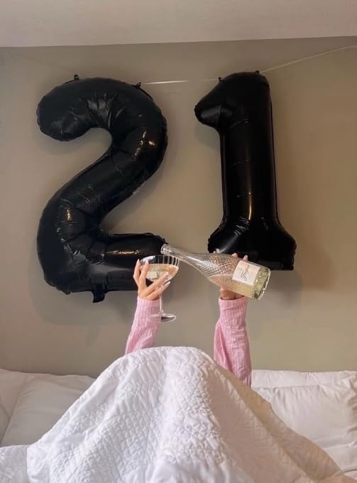 40 Inch Big Black Number 12 Balloon Birthday Decoration, Numbers 12 Helium Balloons 12 21 Celebration, Boy Girl Baby Anniversary Party Graduations Supplies Decorations