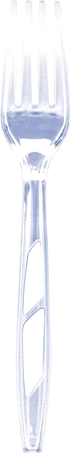 Diamond® All Occasion Clear Disposable Cutlery Set 288 Count – 96 Forks, 96 Spoons, 96 Knives, Premium Polystyrene, Crystal Clear, Party & Everyday Use