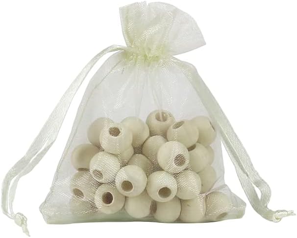 YQL Organza Bags 3x4,100PCS Ivory Drawstring Small Mesh Organza Bags for Jewelry Pouches Wedding Party Valentine Gift Candy