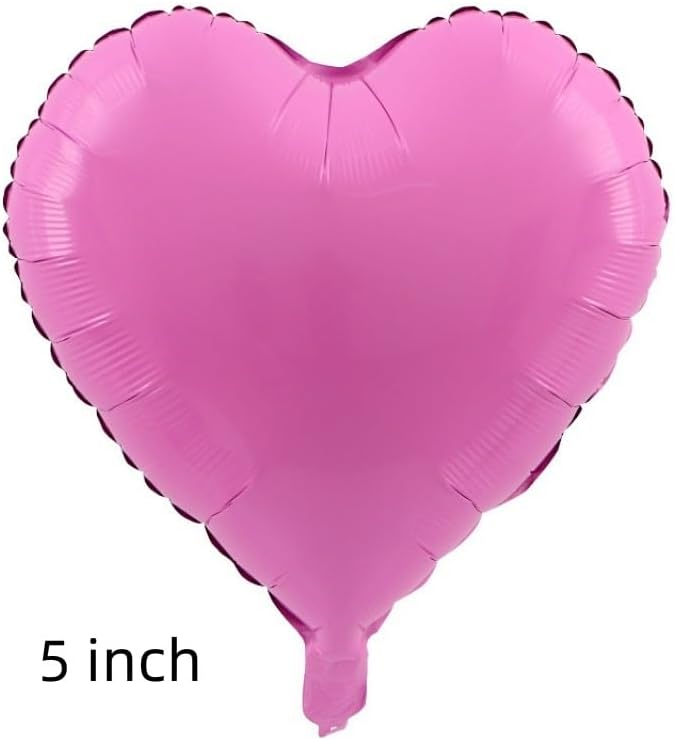 50 Pcs Pink Heart Shaped Balloon Foil Balloon 5 inch Heart Balloon for Valentinge's day Wedding Decoration (pink)