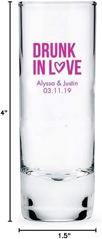 WEDDINGSTAR Personalized 2.5oz Tall Shot Glass Customizable Full Color Print - 108 pack