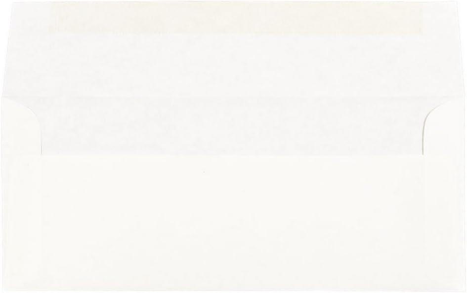 JAM PAPER #10 Business Parchment Envelopes - 4 1/8 x 9 1/2 - White Recycled - 50/Pack