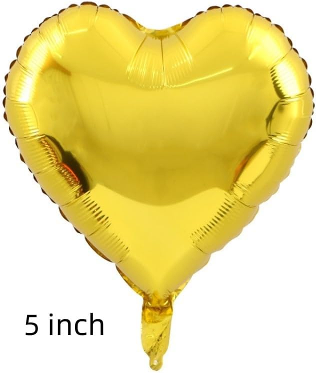 50 Pcs Gold Heart Shaped Balloon Foil Balloon 5 inch Heart Balloon for Valentinge's day Wedding Decoration (gold)