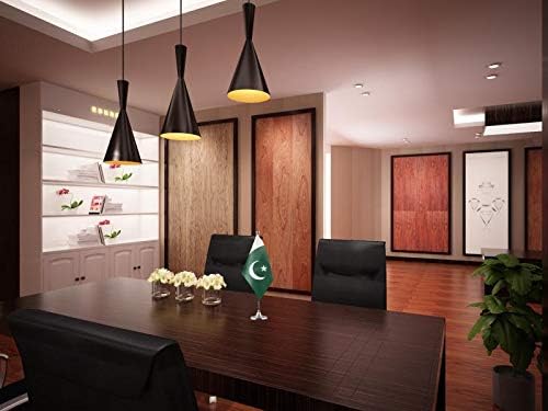 GentleGirl.USA Pakistan Table Flags,Stick Small Mini Pakistani Flag Office Desk Flag on Stand with Stand Base, International Festival Decoration,Pakistani Theme Party Decoration,Home Desk Decoration