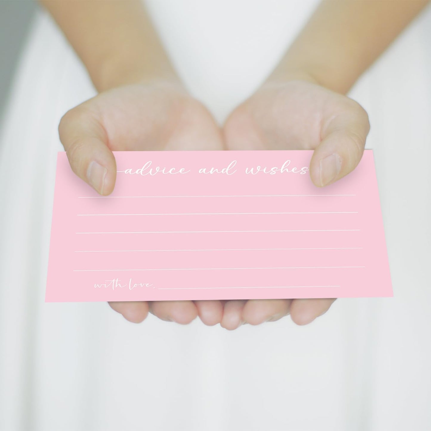 Pink Advice and Wishes Card, Advice Cards for The Bride and Groom, Bridal Shower,Wedding or Baby Shower, Birthday, Graduation, Retirement, Guestbook - 25 Cards -07