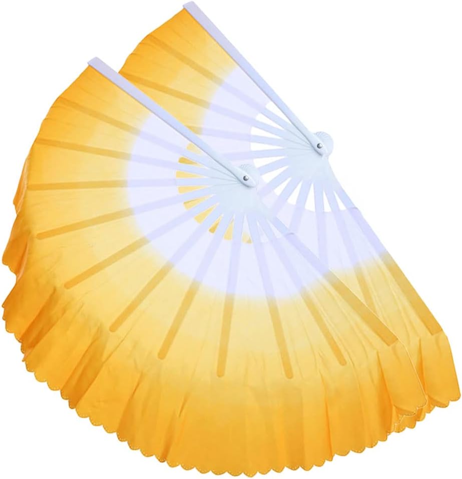 ZooBoo 2Pcs Traditional Chinese Folding Dance Fan - Elegant Taichi Kungfu Performance Accessory