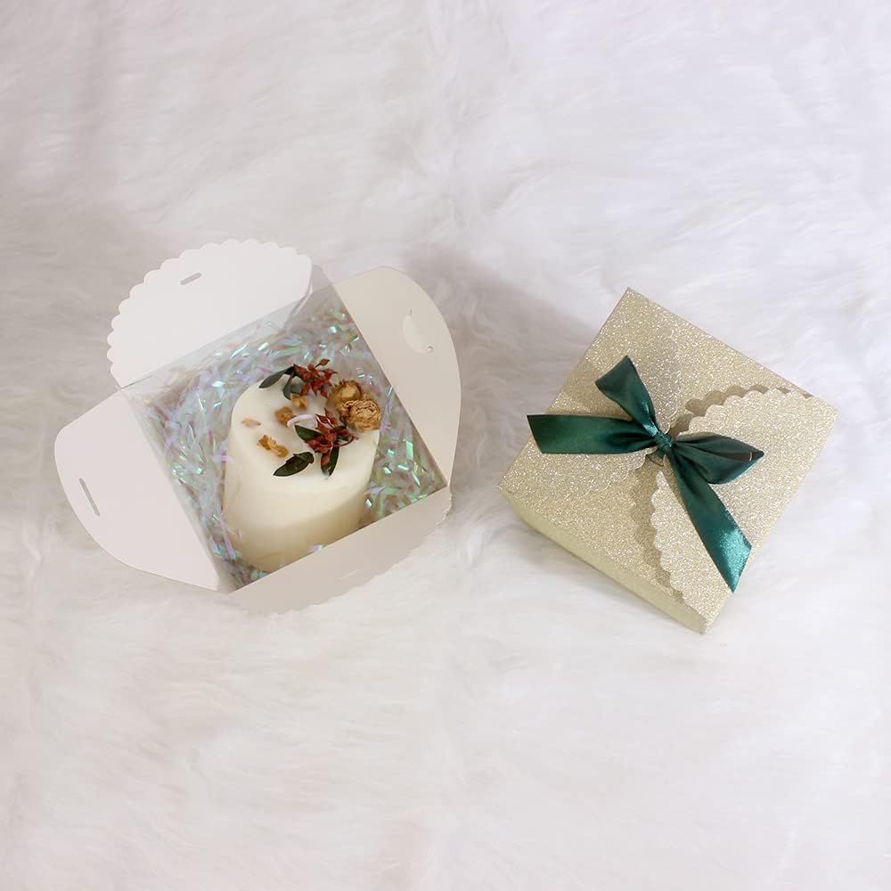 WEWILUCK Small Gift Boxes for Presents, Gold Glitter Christmas Gift Boxes Bulk for Women, Man, Empty Square Gift Box for Gifts Widely Used in Various Occasions(4.75” x 4.75” x 3.53”)