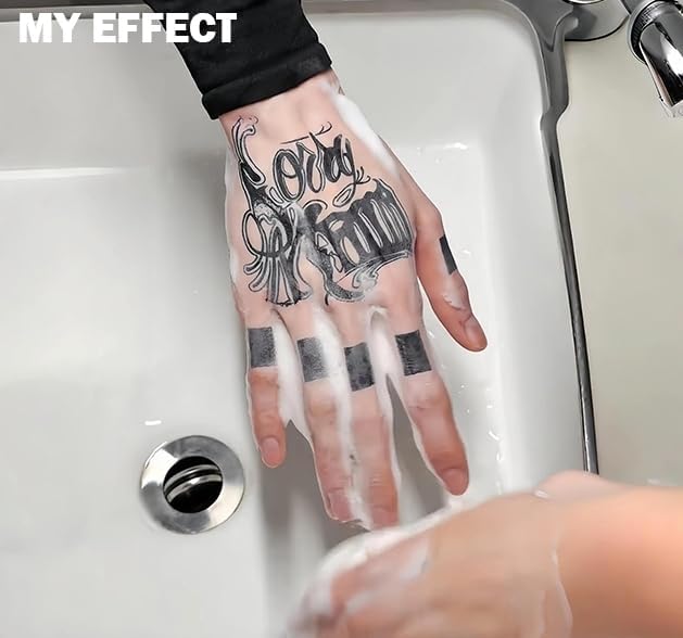 INKARTLINK Tattoo Tech, 2 Sheets Medium Semi Permanent Tattoo, Temporary Tattoos, Last 1-2 Weeks, Waterproof, Realistic Look, No Adhesive, No Reflection (Flower INK Design)