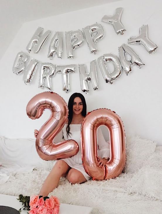 Rose gold 40 Inch 0 Number Balloons, 0 Decorations for 10 20 30 40 50 60 70 80 90 100 Birthday, Rose gold Foil Giant Birthday Graduations Anniversary Party Balloon