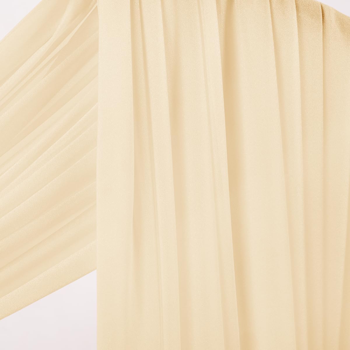 Socomi Champagne Sheer Wedding Arch Draping Fabric 29" x 20Ft 4 Panels Outdoor Curtain Drapes Extra Long for Bridal Baby Shower Ceremony Birthday Party Decor