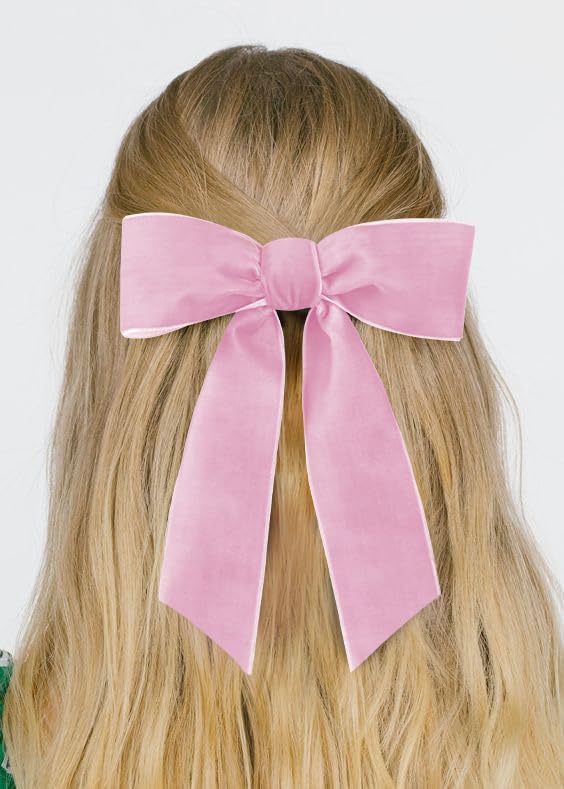 Pink Velvet Ribbon 1.5'' 25 Yards for Christmas Tree, Gift Wrapping, Flower Bouquet, Wreath Decorations, Bow Making