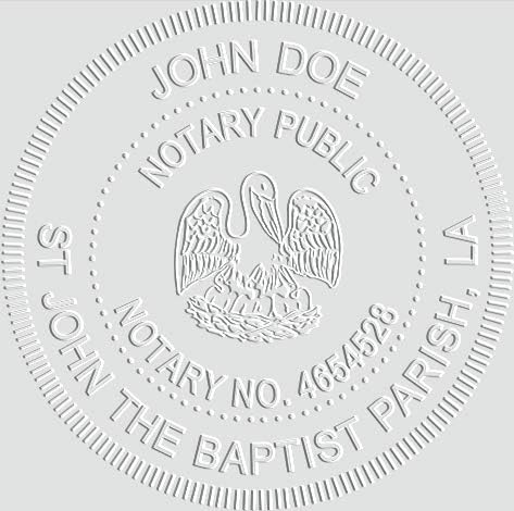 MaxMark Notary Seal Round Pink Embosser for Louisiana State - Includes Gold Burst Seal Labels (50 Count)