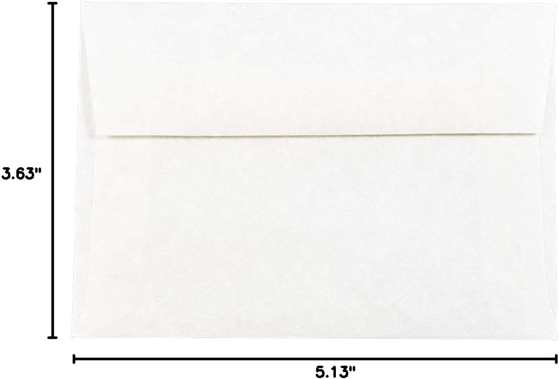 JAM PAPER 4Bar A1 Parchment Invitation Envelopes - 3 5/8 x 5 1/8 - White Recycled - 50/Pack