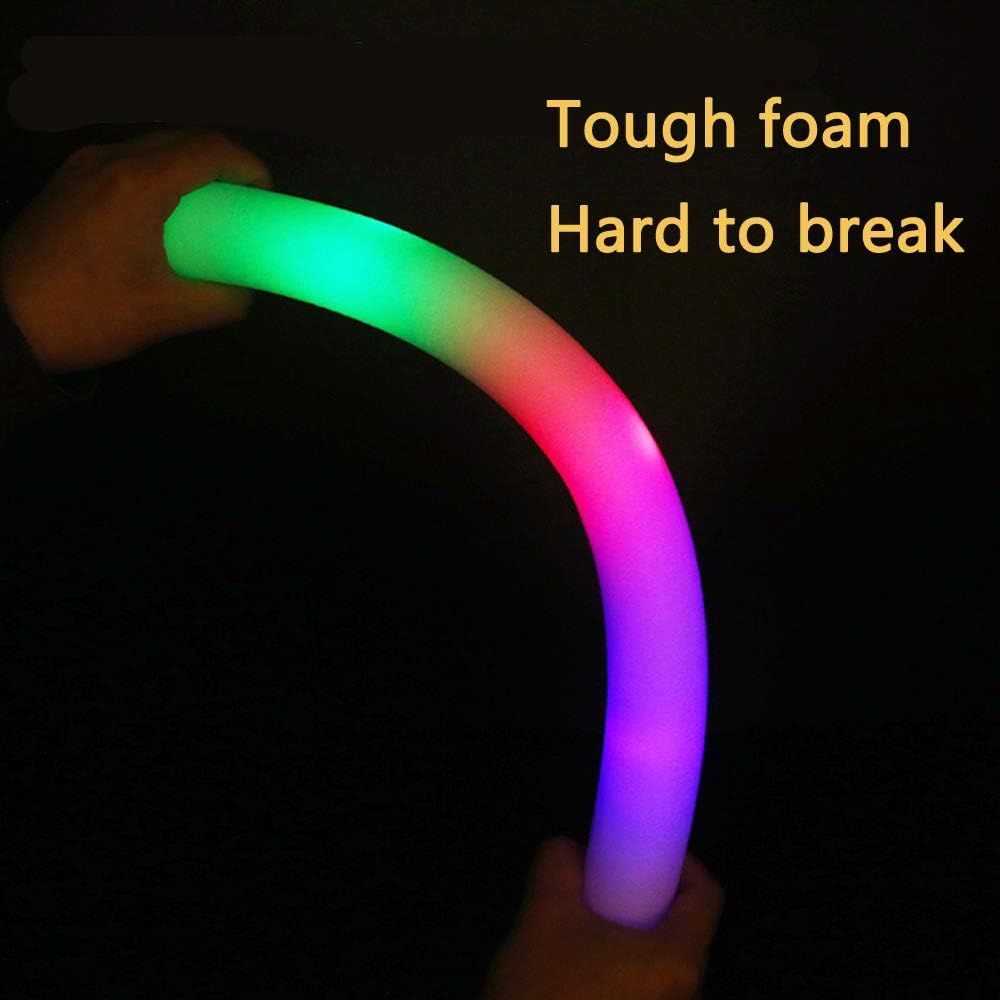 Foam Glow Sticks Bulk 60 Pack,3 Modes Flashing LED Light Sticks Glow in The Dark Party Supplies Light Up Toys for Parties Wedding Birthday Concert Christmas Halloween