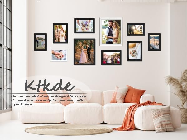 KTKDE A4 Walnut file frame, 8.3x11.7 Certificate frame, Plexiglass Gallery wall hanging wall and table best gift