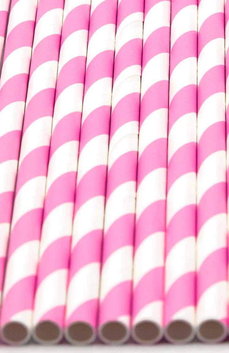 Pack of 150 Baby Pink Swirls Biodegradable 4-Ply Paper Drinking Straws (Compostable, Non-toxic, BPA-free)