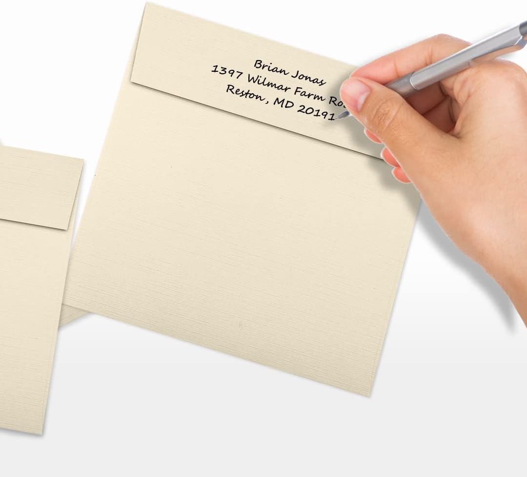 LUXPaper Square Invitation Envelopes | Peel & Press | 6 1/2" x 6 1/2" | Natural Linen | 80lb. Text | 50 Qty