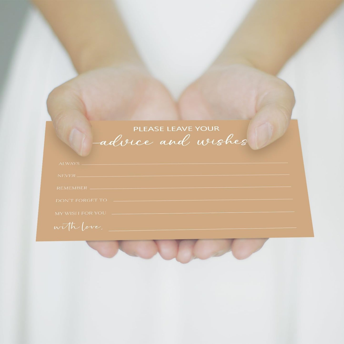 Brown Advice and Wishes Card, Advice Cards for The Bride and Groom, Bridal Shower,Wedding or Baby Shower, Birthday, Graduation, Retirement, Guestbook - 25 Cards -06