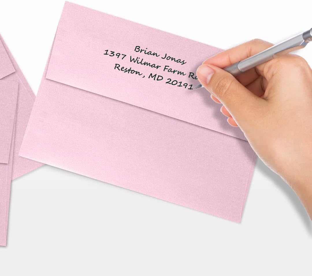 LUXPaper A7 Invitation Envelopes | Peel & Press | 5 1/4" x 7 1/4" | Rose Quartz Metallic | 80lb. Text | 1,000 Qty