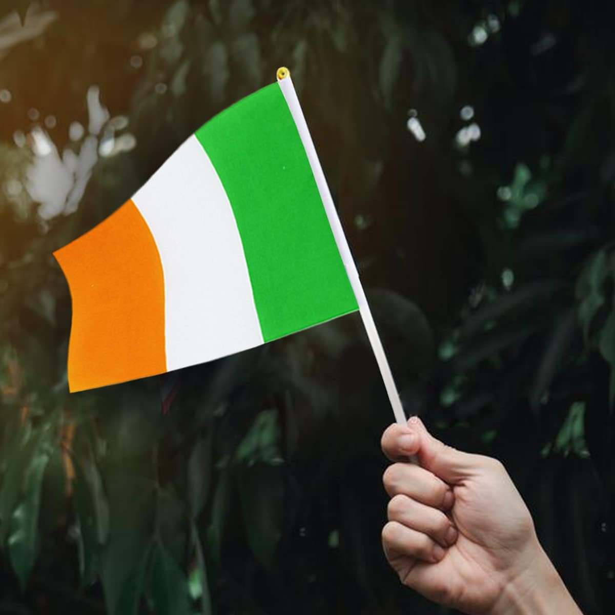 Ireland Flag Irish Flag, Small Mini Handheld Ireland Flags on Stick, Ideal for Party Parades Sports Events Patriotic Festival Decorations