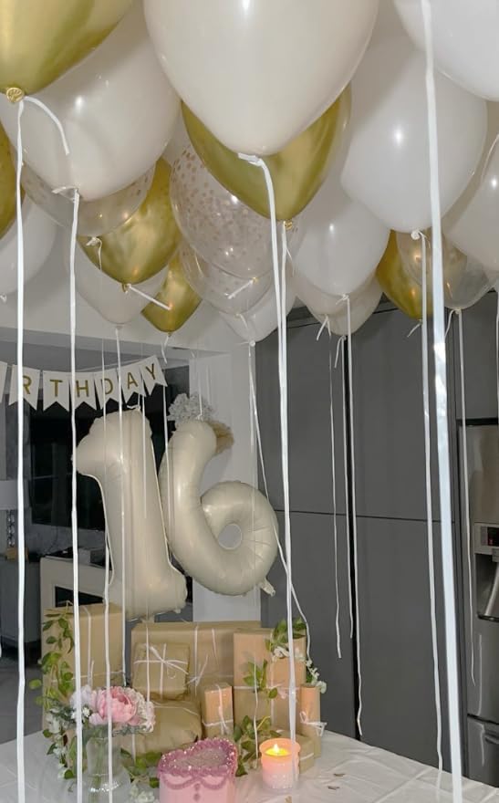 Cream White Number 11 Balloon 40 inch, Number 11 Birthday for Boy Girl, Cream White Foil 11 Balloon for 11st 11 Birthday Party, Anniversary Celebration Number Decorations