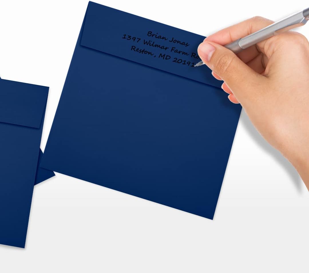 LUXPaper Square Invitation Envelopes | Peel & Press | 6" x 6" | Navy Blue | 80lb. Text | 50 Qty