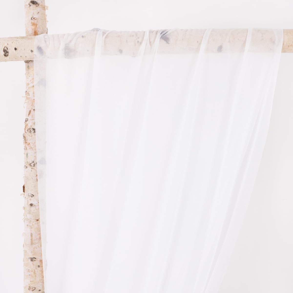 MLMW Wedding Arch Draping Fabric 2 Panels 29" x 20Ft White Sheer Wedding Arch Backdrop Drapes Outdoor Curtain for Ceremony Party Background Ceiling Decor