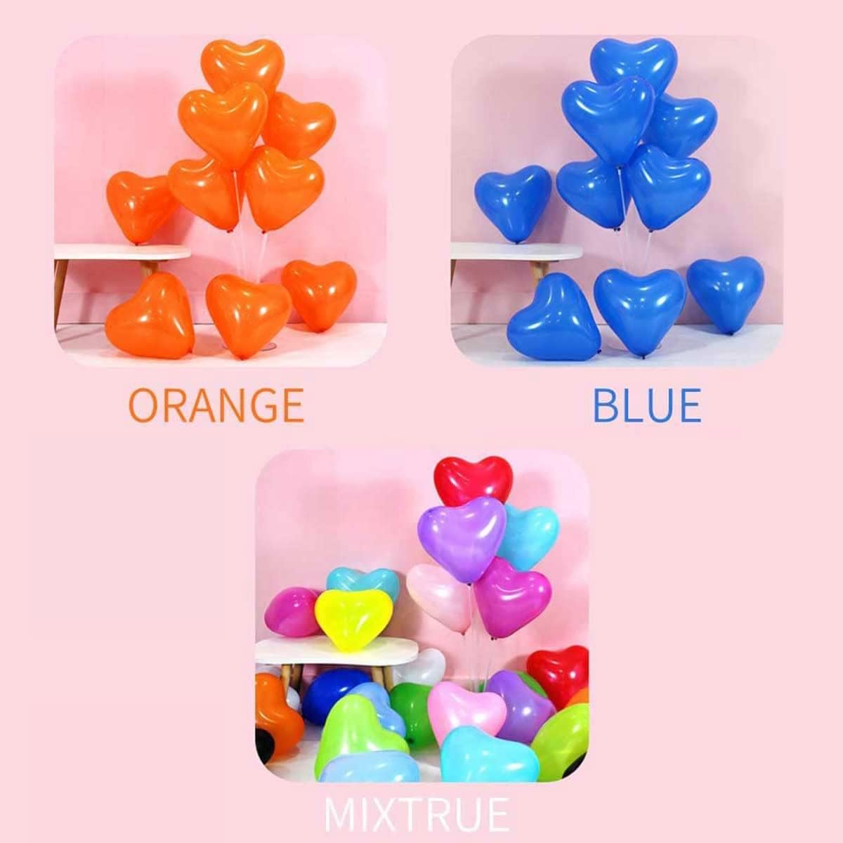 50 6-inch blue Color Heart shaped Latex Balloons for Valentines Day,Propose Marriage,Wedding Party.