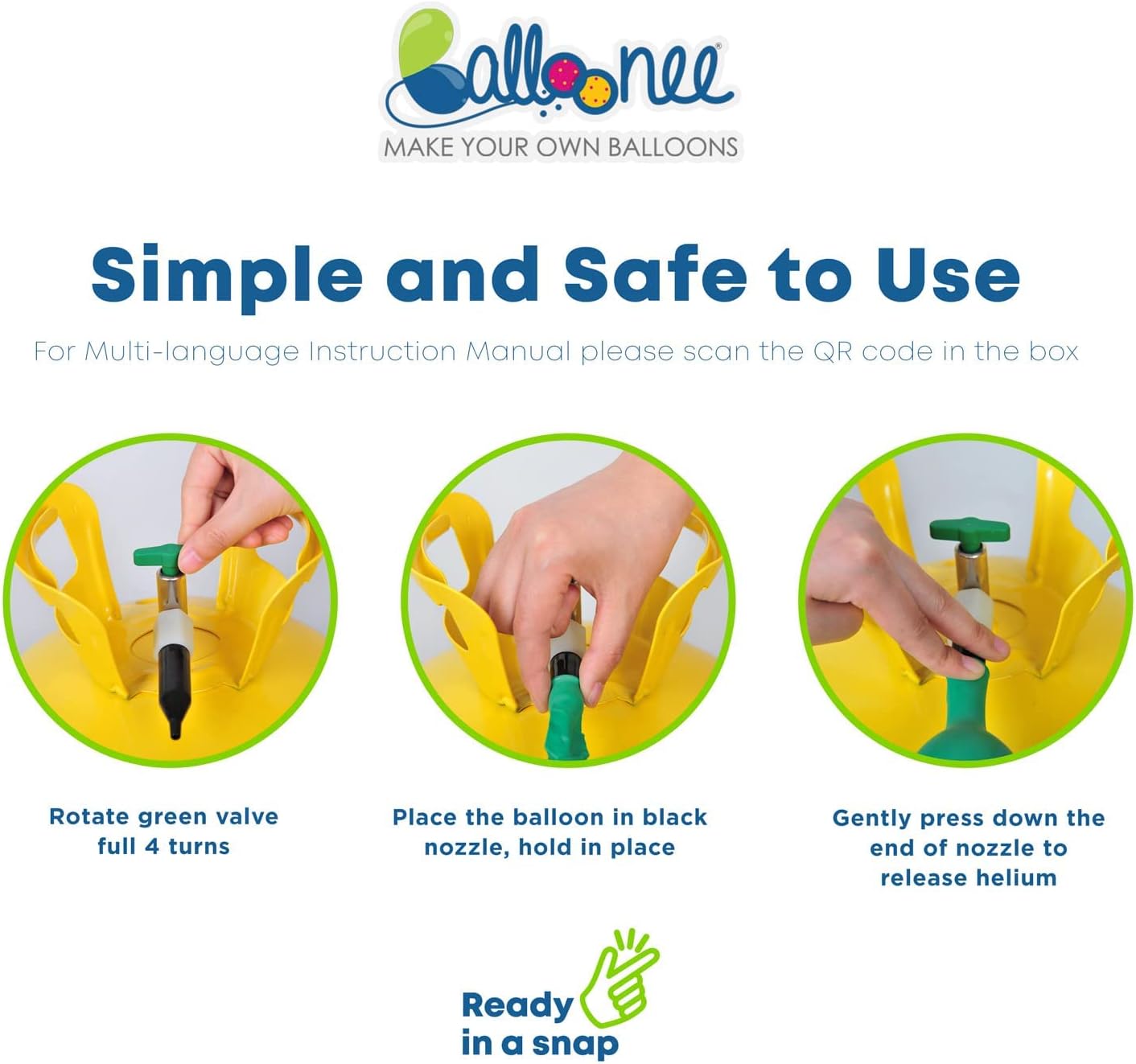 Jumbo Disposable Helium Party Kit - Pack of 3, Helium Tank for Balloons At Home, 13.5 Cu Ft Helium Balloon Pump Kit with 150 Assorted Latex Balloons, Portable for Celebrations