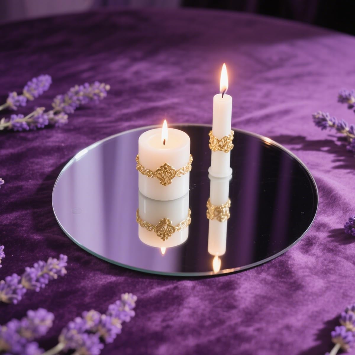 12PCS 8inch Round Mirrors for Centerpieces, Circle Mirror Centerpieces for Tables, Mirror Tiles for Wall Decor Table Wedding Centerpieces Mirror Plates for Candle Wedding Decorations DIY Craft