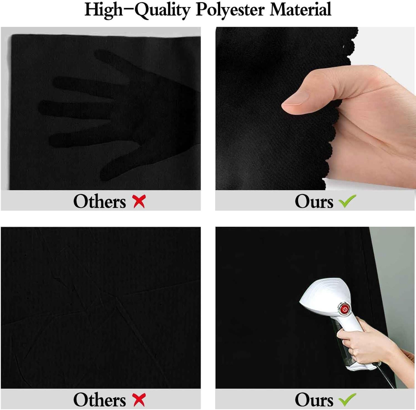 10x10ft Big Black Screen Backdrops Solid Black Photo Backdrops for Photoshoot, Photography Background for Meeting Wall, Party, Videos