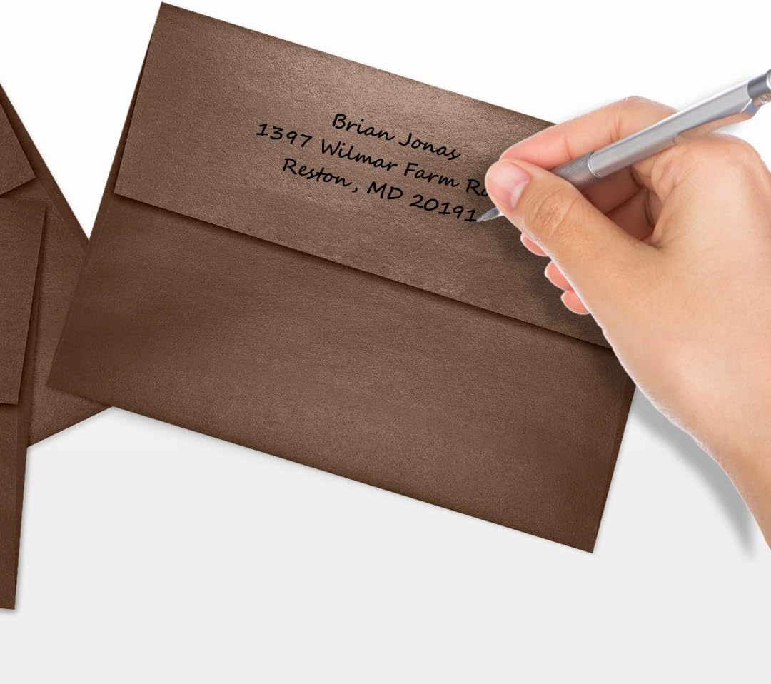 LUXPaper A7 Invitation Envelopes | Peel & Press | 5 1/4" x 7 1/4" | Bronze Metallic | 80lb. Text | 50 Qty