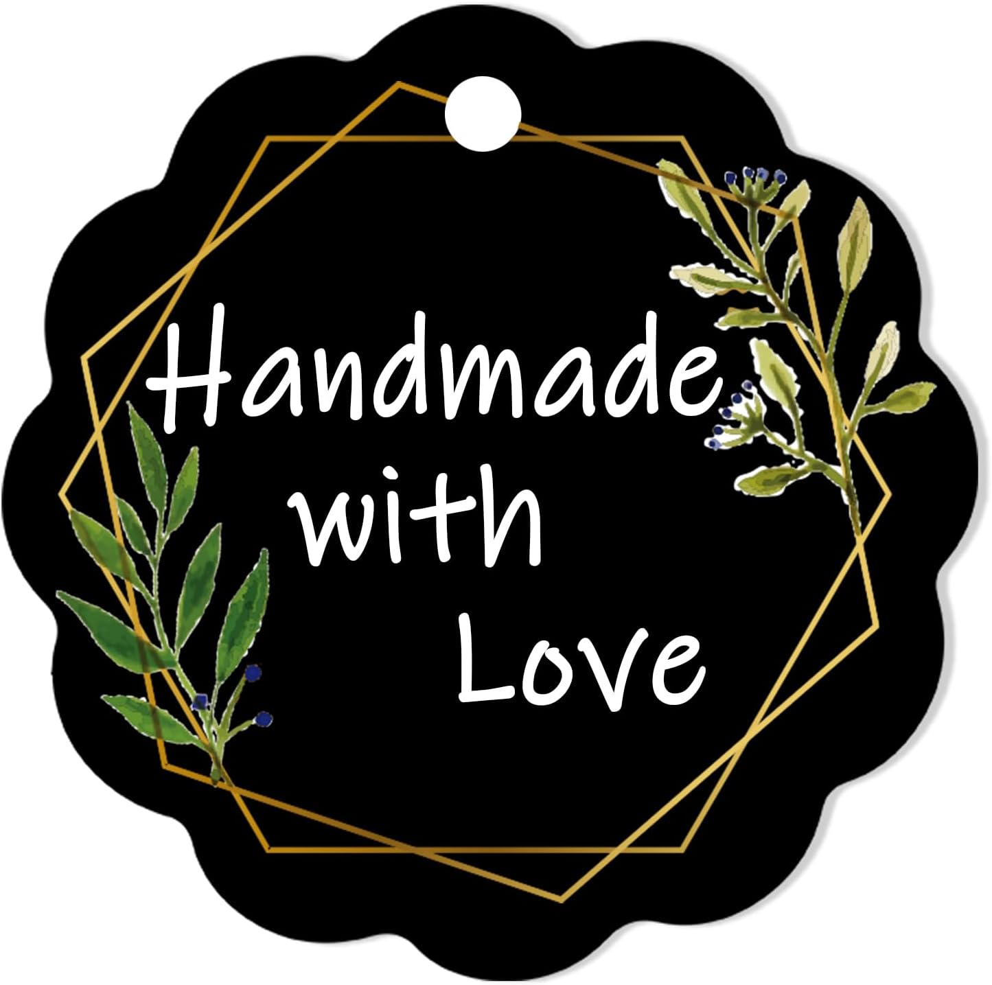 Custom Tags for Handmade Items, Personalized Tags for Favors, Customized Hang Tag for Clothing, Customized Gifts Wrapping Labels, Wedding Items Birthday Party Favors with String (Flower Shape)