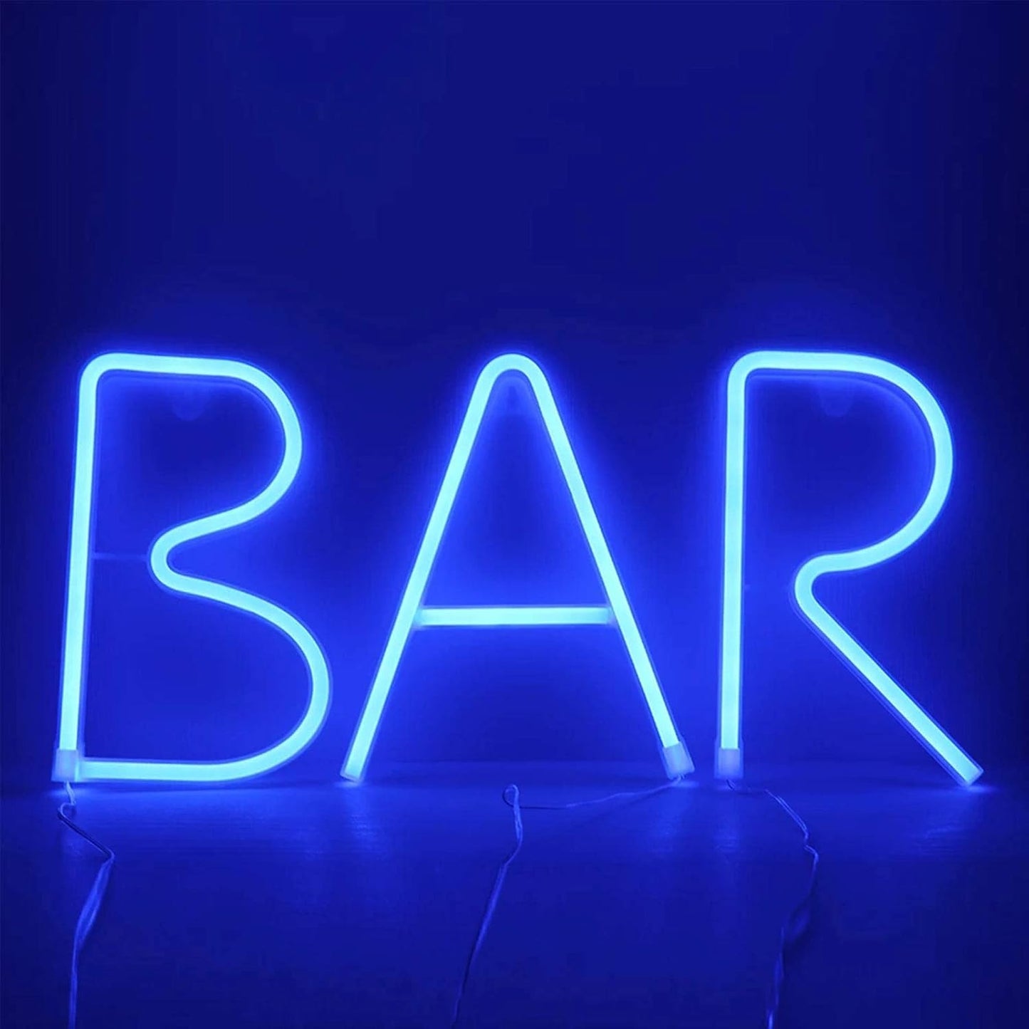 LED Blue Neon Letter Signs Night Light Battery or USB Operated LED Marquee Letters Neon Art Decorative Lights Wall Decor for Children Baby Room Christmas Wedding Party Decoration(M)