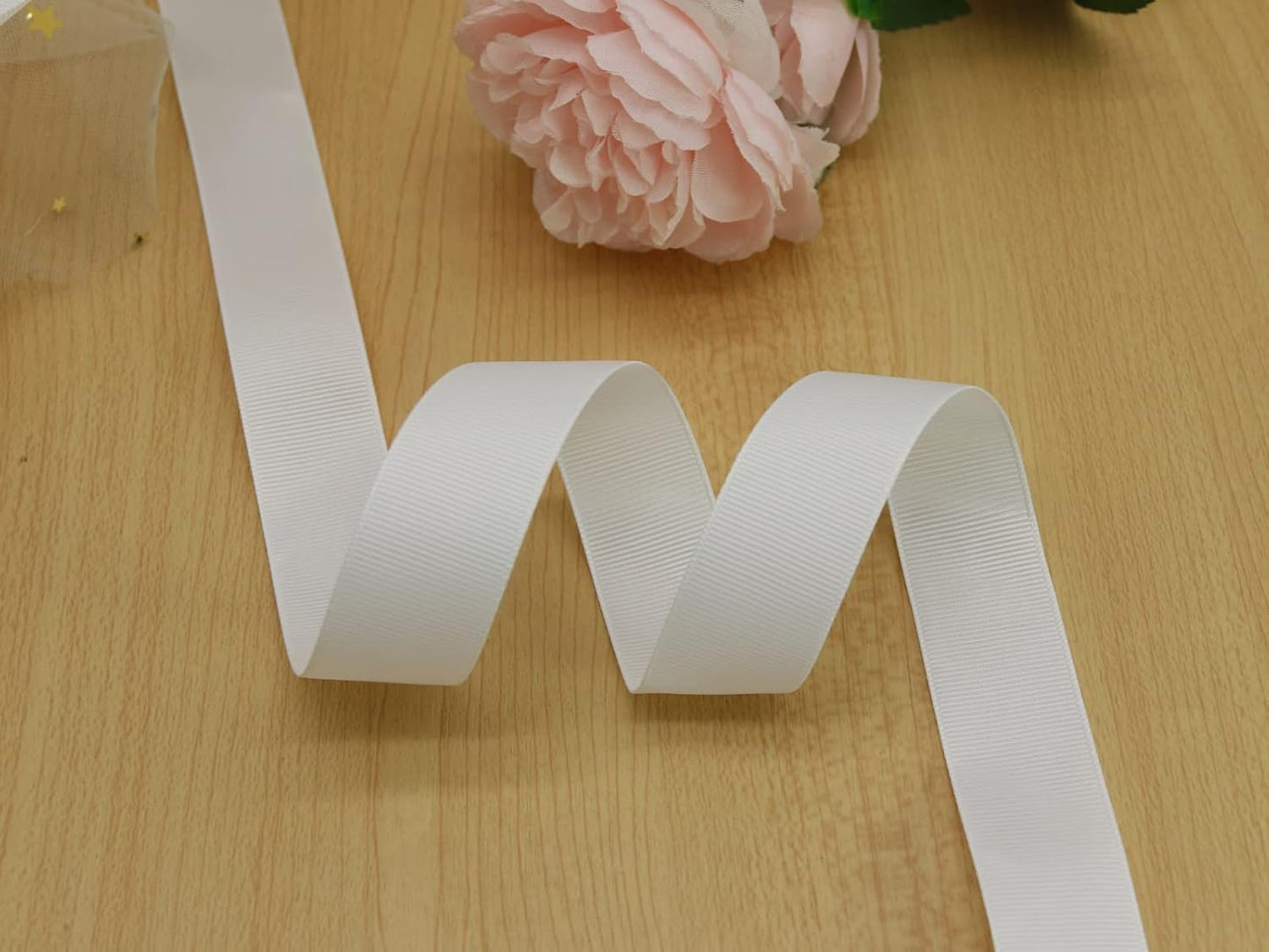 Jesep One Roll 100 Yards 1" Soild Grosgrain Ribbon Boutique Gift Wrapping Package Ribbon, DIY Crafts Bow Hair Headband Accessories Assorted Ribbon#29(1" 25mm, White)