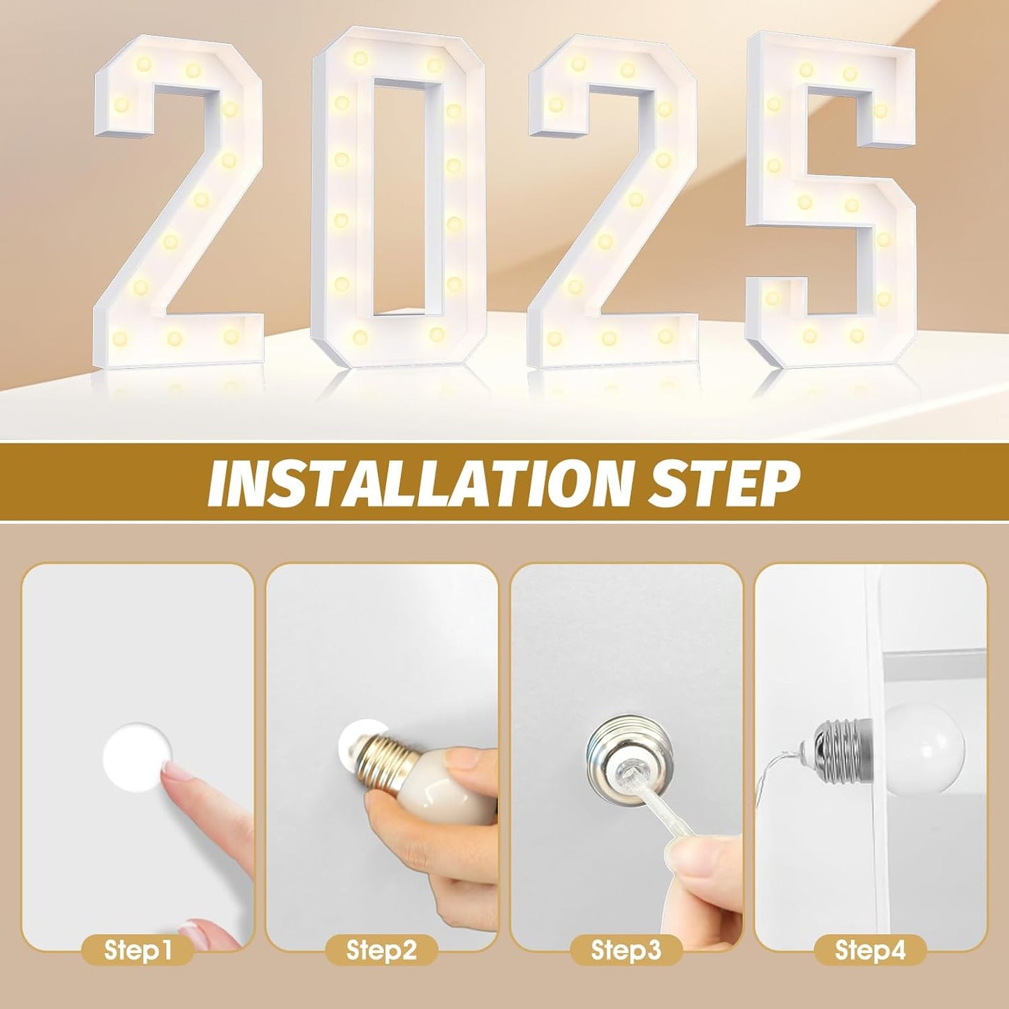 Ledido Marquee Letters 4FT Light Up Letter Marquee Lights Sign, 4 Feet Tall Large Light Up Signs Alphabet Letters Party Lights Decoration for Birthday Graduation Baby Shower Wedding Letter A