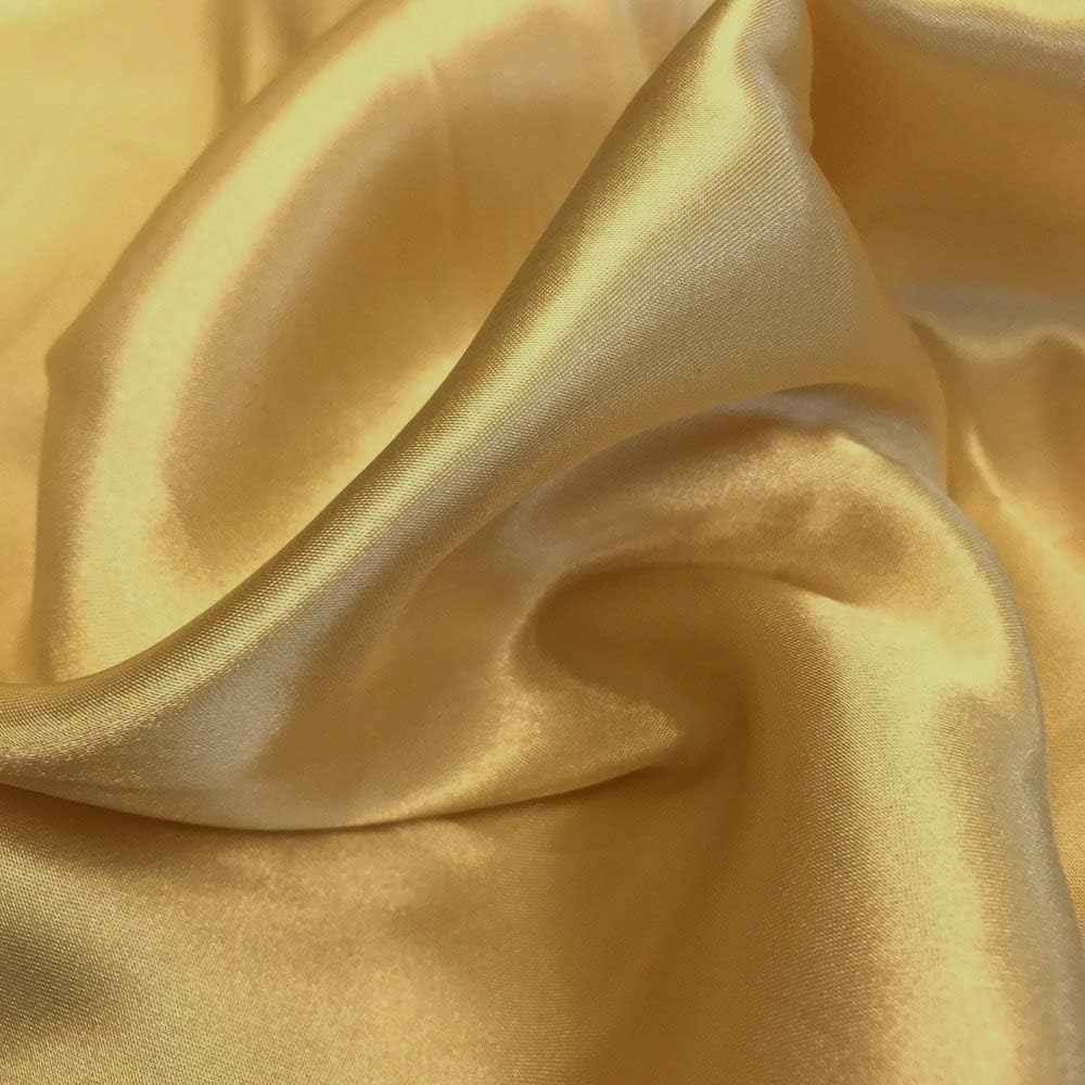 MDS Pack of 10 PCS Satin Chair Sashes Charmeuse Sateen Dining Chair Bows Ribbon Ties Back Sash for Wedding Party Birthday Home Hotel Restaurant Banquet Decoration (7 x 108 Inch, Gold)
