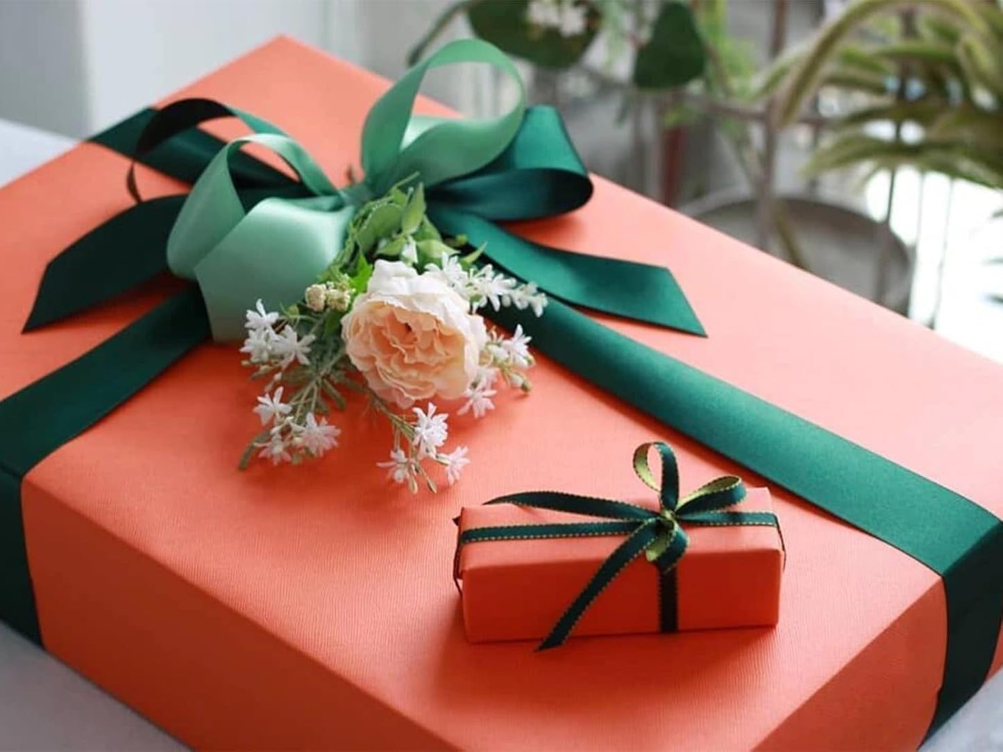 1-1/2" x 50 Yards Forest Green Satin Ribbon Single Faced Fabric Ribbons for Gift Wrapping, Crafting, Floral Arrangements, Flower Bouquet, Wedding, Home Decor