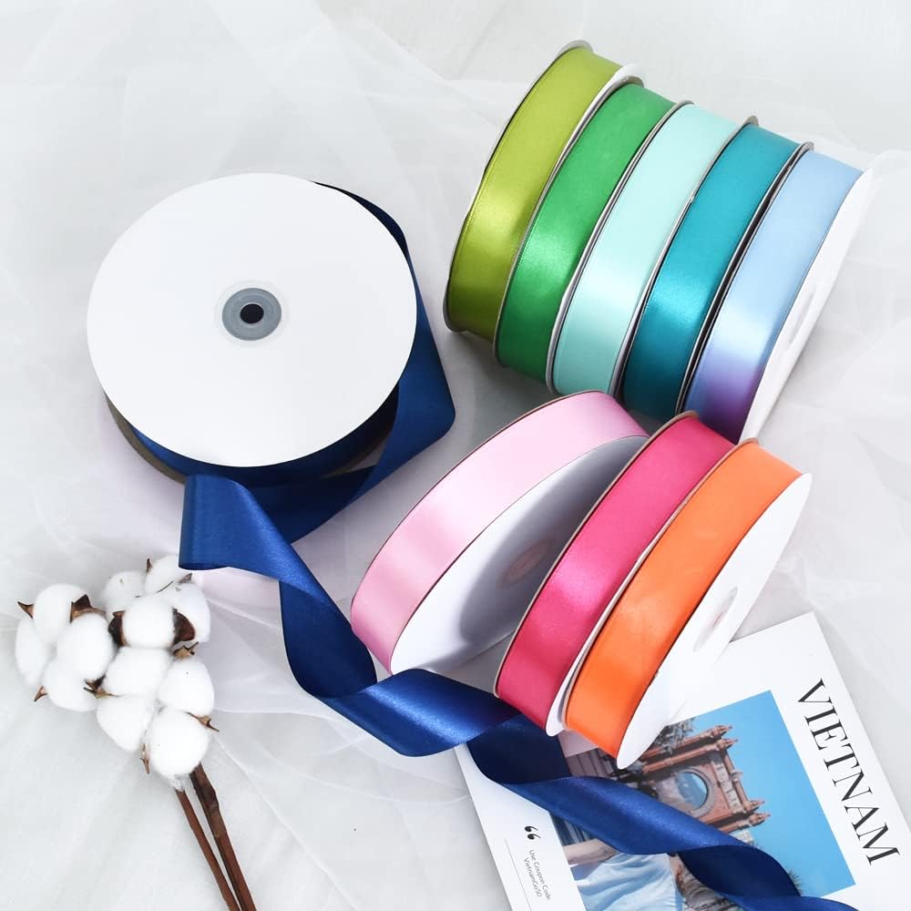 TONIFUL 1 Inch x 100yds Orange Satin Ribbon, Thin Solid Color Satin Ribbon for Gift Wrapping, Crafts, Hair Bows Making, Wedding Party Decoration, Floral Bouquets,Thanksgiving,Halloween