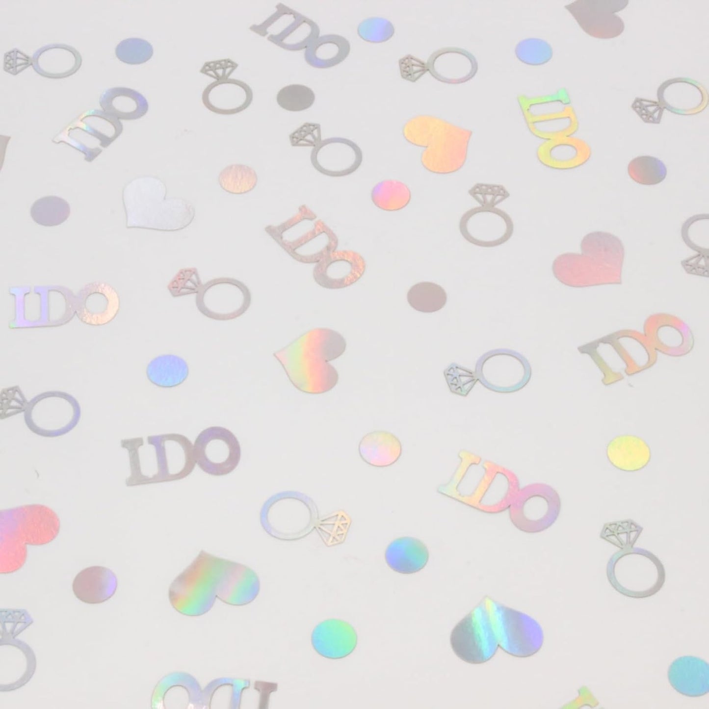 Wedding Confetti, Engagement Confetti for Wedding Shower Decorations, Bridal Shower Confetti for Bridal Shower Decorations, 160 PCS Glitter Iridescent I DO Confetti for Engagement Decorations