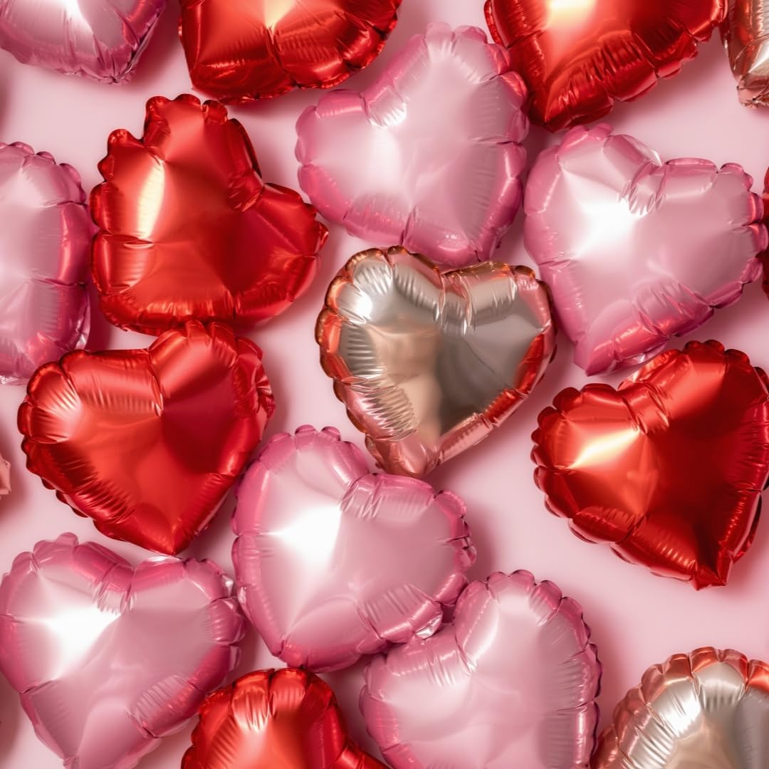 12Pcs Blue Heart Balloons, 18 Inch, Love, Valentine's Day, Wedding