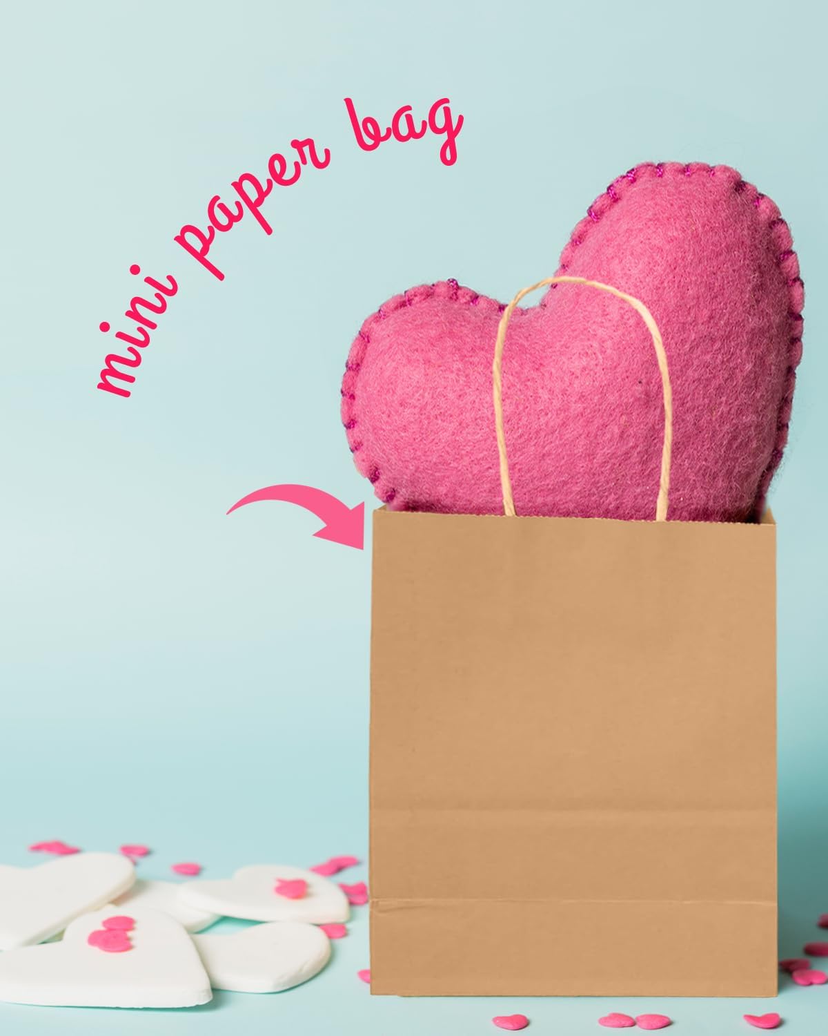 Bakepacker 100 Pcs Brown Mini Paper Gift Bags with Handles 6"x4.5"x2.5" Kraft Party Favor Bags Multiple Uses (Mini size)