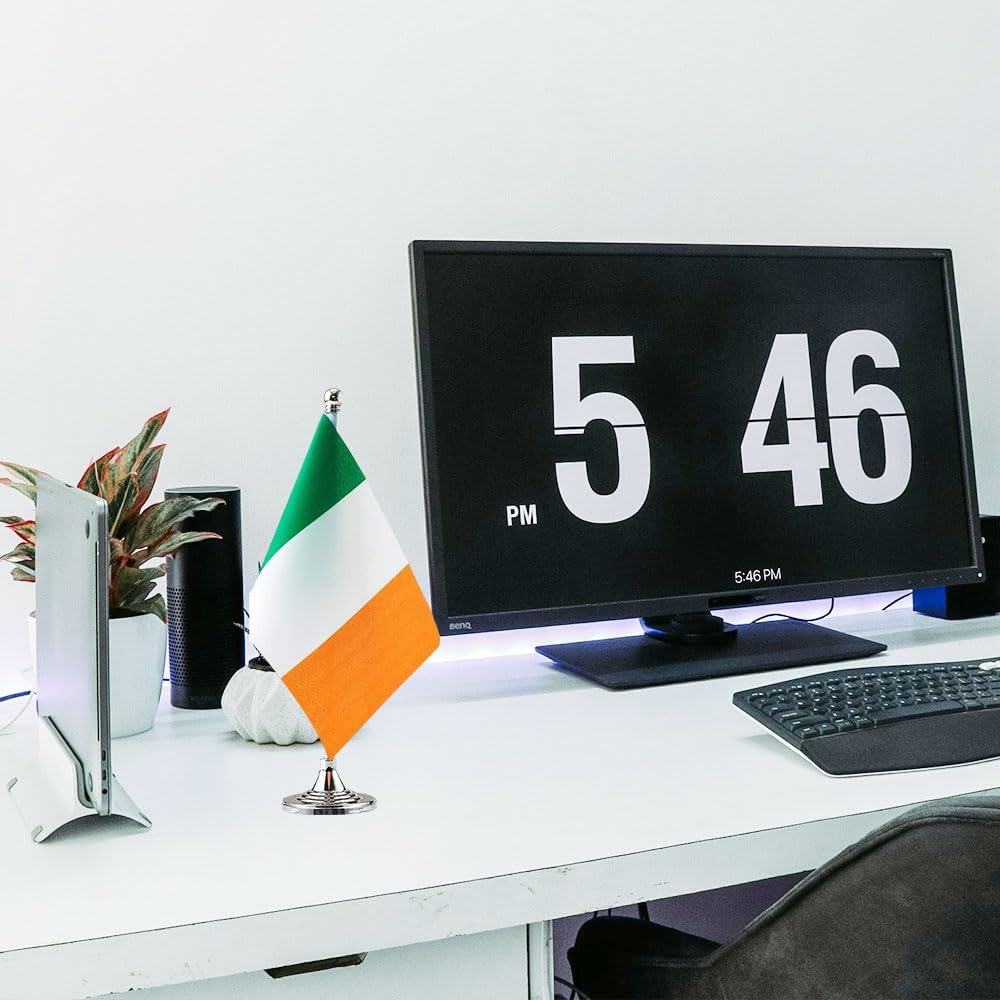 Ireland Flag Irish Flags, Small Mini Irish Desk Flag, Used for Table Office Classroom Home Patriotic Events Decorations