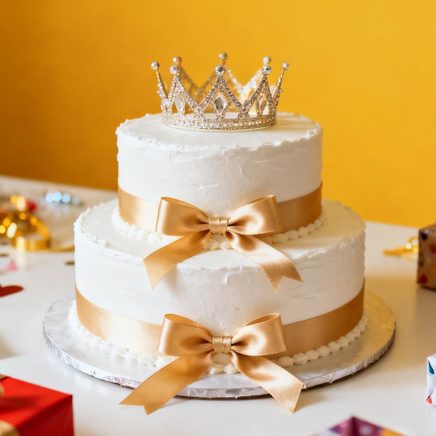 NESCCI 100 Yards Ribbon,1-1/2 Inch Champagne Gold Satin Ribbon,Single Face Satin Ribbons,Perfect for Gift Wrapping,Wedding Decoration,Handmade Bows, Wrapping Bouquet, Halloween, Christmas