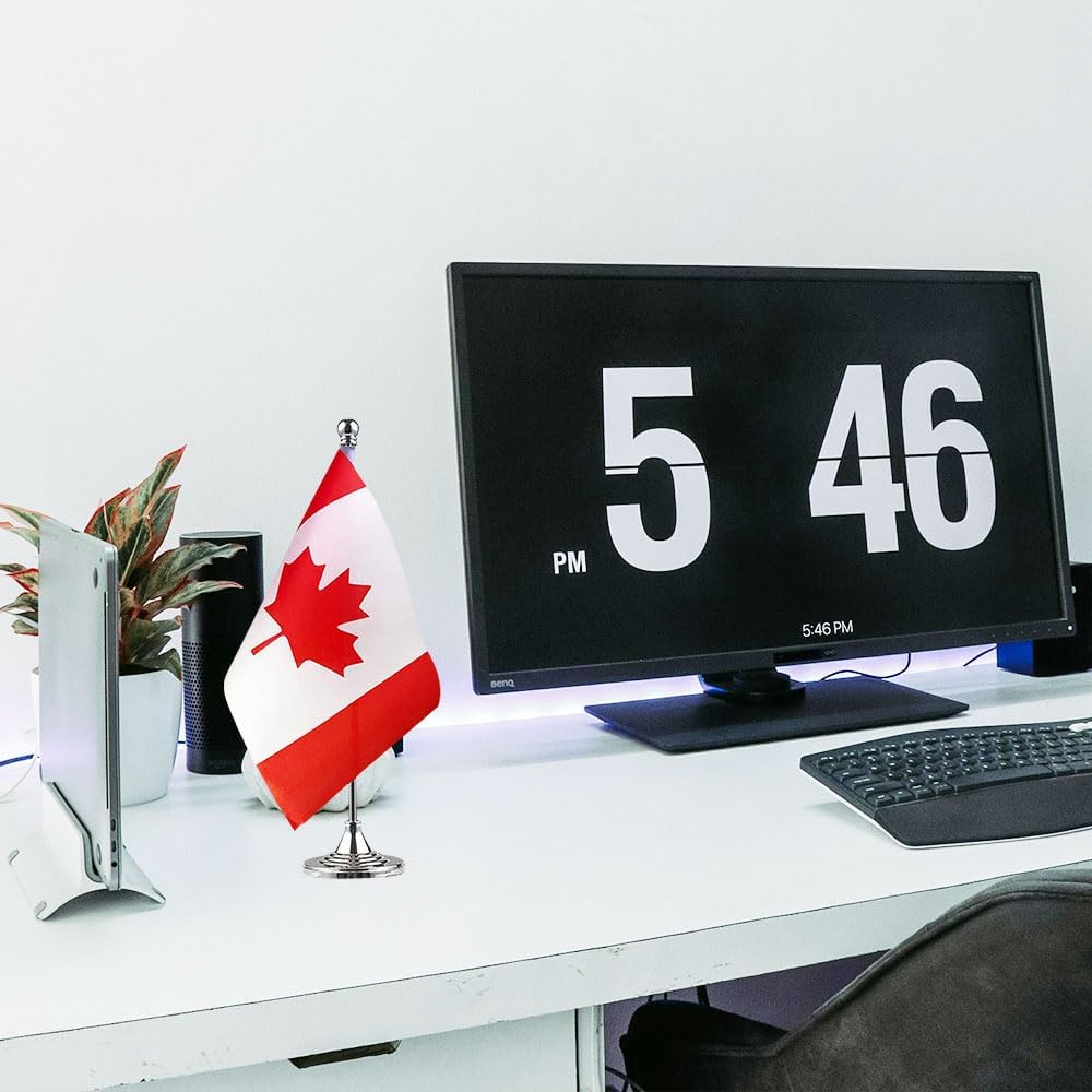 Canada Flag Canadian Flags, Small Mini Canadian Desk Flag, Used for Table Office Classroom Home Patriotic Events Decorations