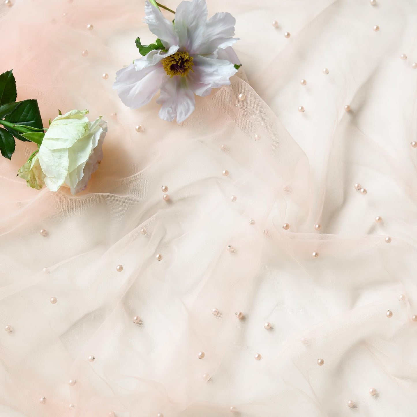 Artoid Mode Pearl Pink Gauze Table Runner 120 Inch 10FT, Seasonal Sheer Dining Holiday Wedding Birthday Baby Shower Table Decor for Home Party