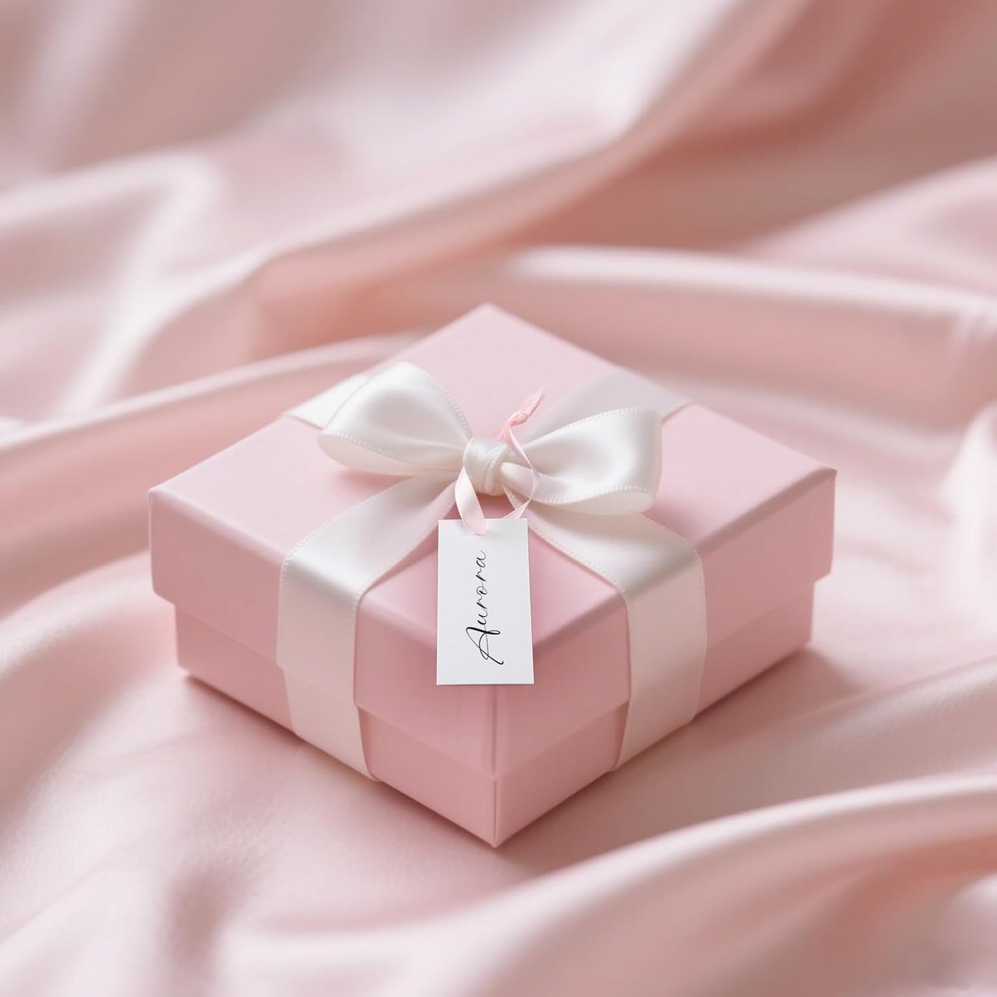 50 Pcs Name Place Cards for Table Setting Blank Wedding Place Cards with Satin Ribbon 1.57 x 3.54 Inch Hanging Gift Tags for Wedding Dinner Banquet Party Table Setting Supplies(Pink)