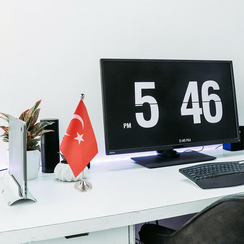 Turkey Flag Turkish Flags, Small Mini Turkish Desk Flag, Used for Table Office Classroom Home Patriotic Events Decorations